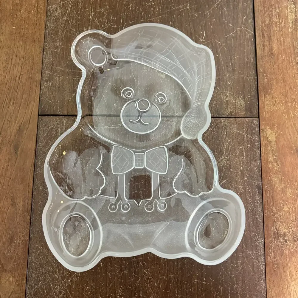 Vintage‎ Mikasa Crystal Christmas Teddy Bear Frosted Serving Plater Plate